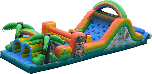 48ft Tiki Island Double Lane Obstacle Course (Dry) 48ft Tiki Island Double Lane Obstacle Course (Dry)